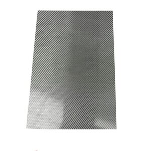 Silver-Finish Carbon Fiber Plate – product view Silver-Finish Carbon Fiber Plate – product view