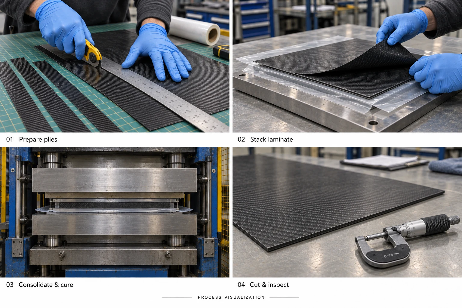 Laminated Sheet - generated manufacturing process illustration